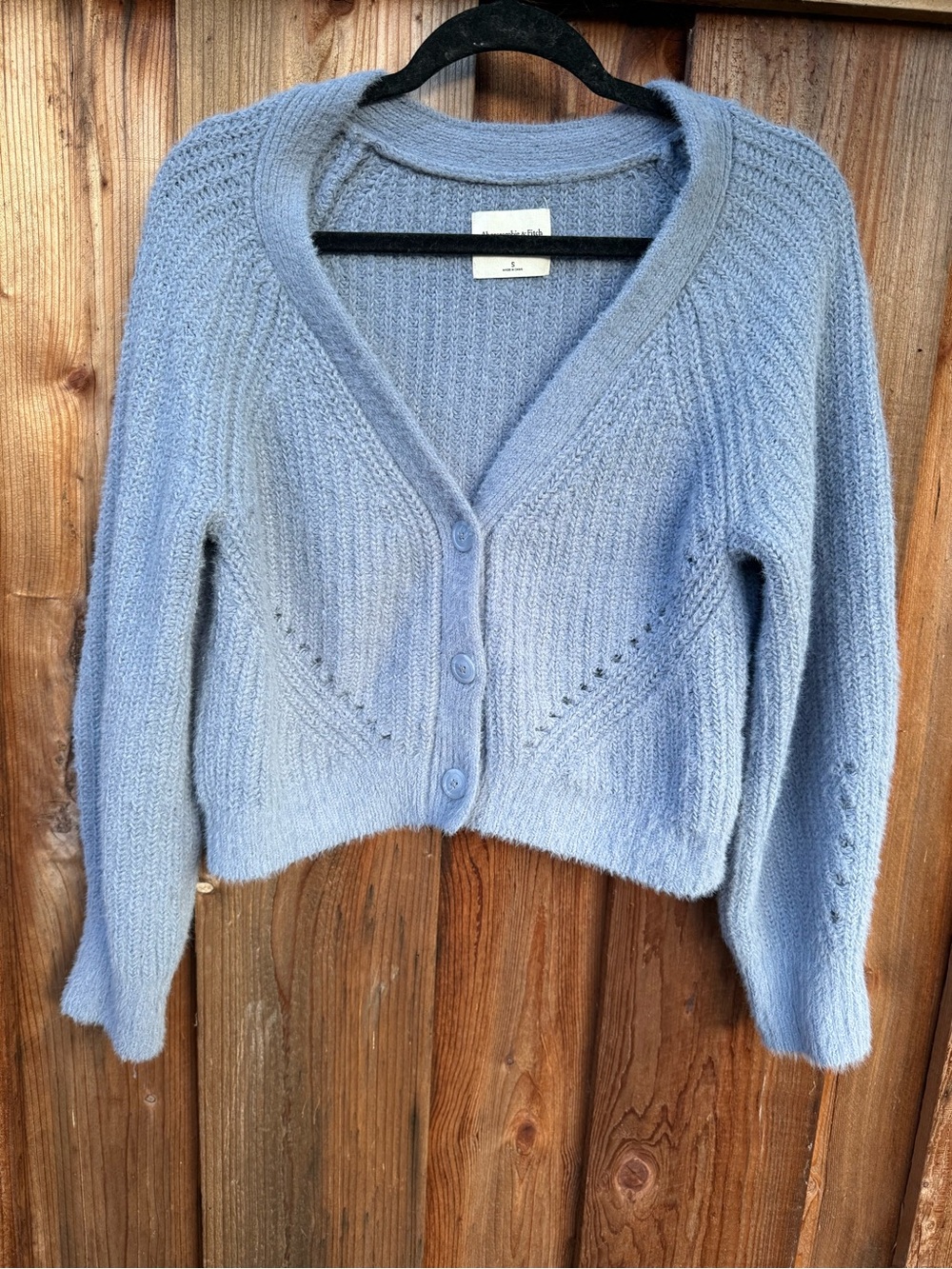 Abercrombie & Fitch Powder Blue V-Neck Button Front Women's Cardigan